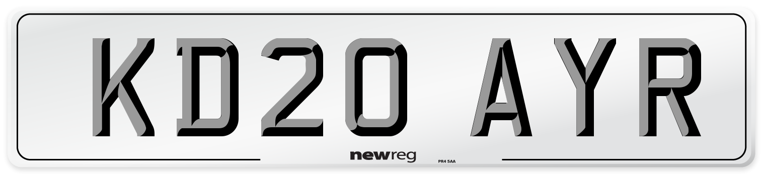 KD20 AYR Number Plate from New Reg